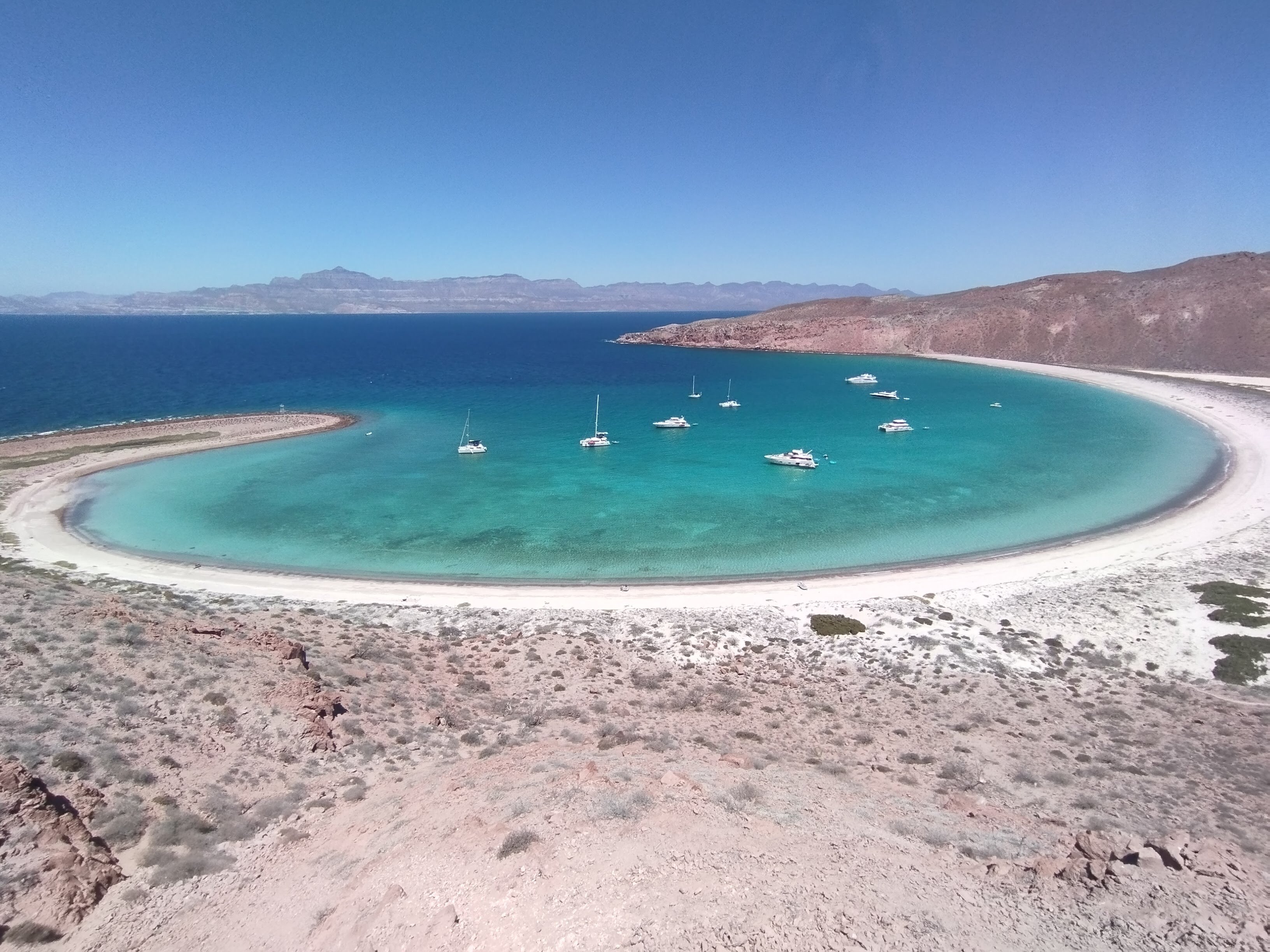 Sea of Cortez desert cliffs and turquoise water